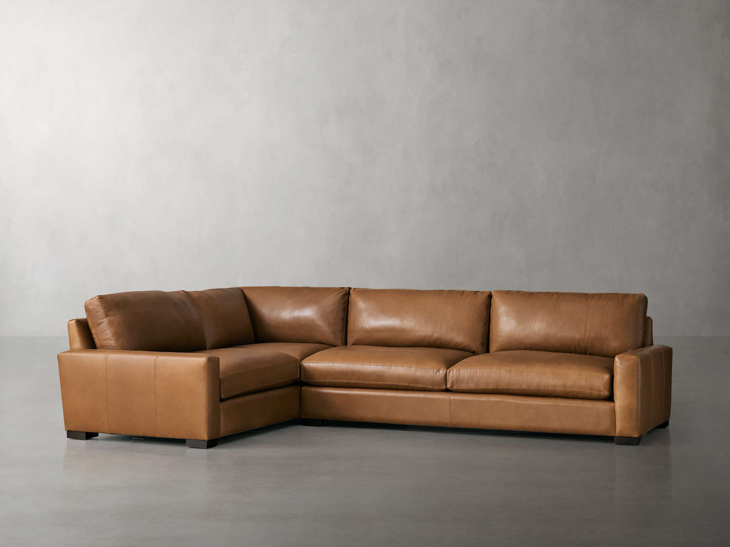 Remington Leather Two-Piece Sectional in Saratoga Chocolate