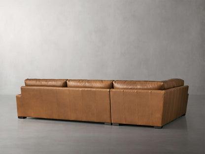 Remington Leather Two-Piece Sectional in Saratoga Chocolate
