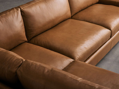 Remington Leather Two-Piece Sectional in Saratoga Chocolate