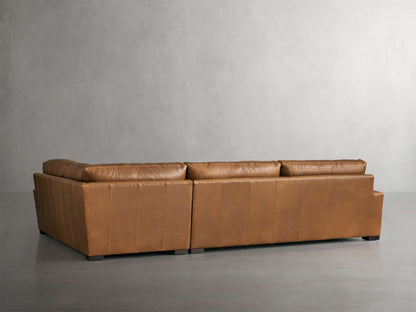 Remington Leather Two-Piece Sectional in Saratoga Chocolate