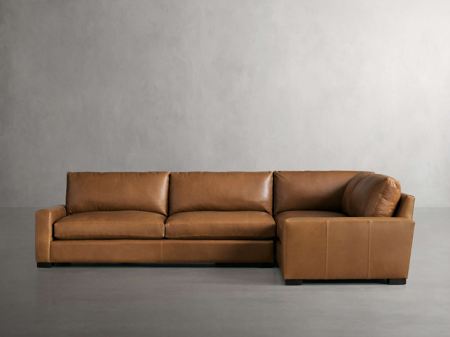 Remington Leather Two-Piece Sectional in Saratoga Chocolate