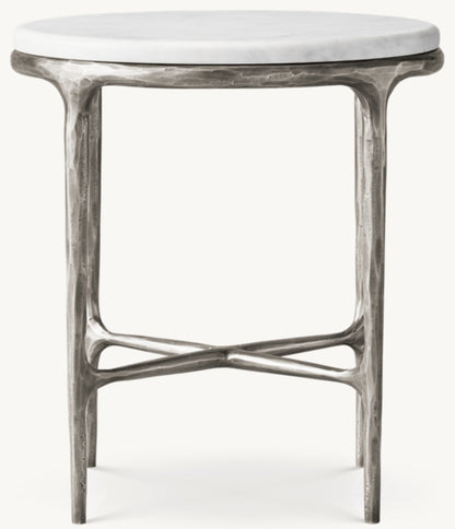 Thaddeus Marble Round Bedside Table