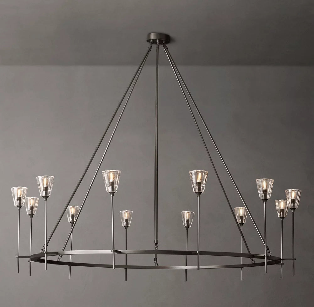 Torche De Verre Round Chandelier 70"