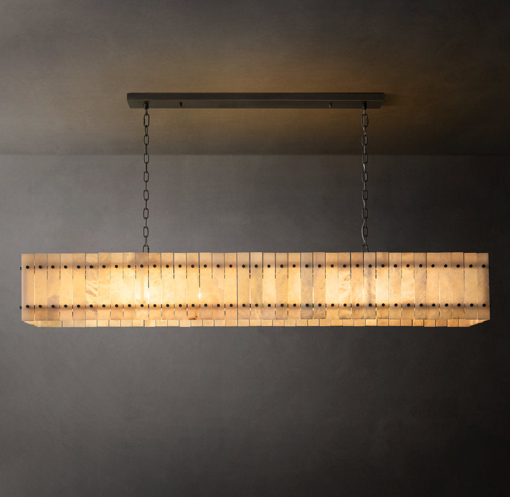 San Marco Alabaster Linear Chandelier 72"