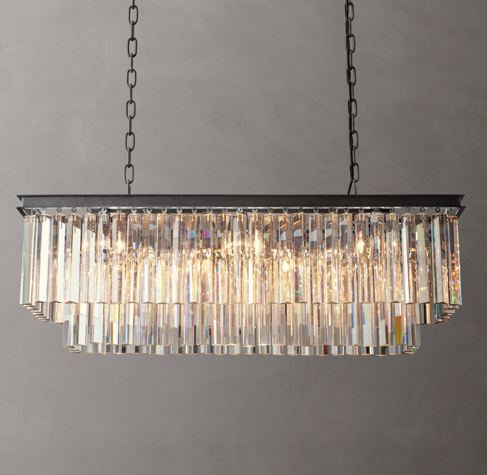 1920s Odeon Rectangular Chandelier 40"