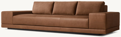 Cortona Leather Full Cushion Back Wide-Arm Sofa