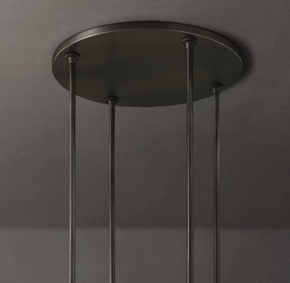 Ravelle Round Milk Glass Chandelier 60"