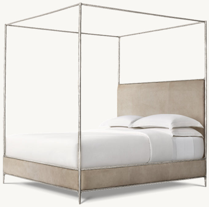 Thaddeus Leather Canopy Bed