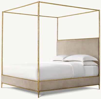 Thaddeus Leather Canopy Bed
