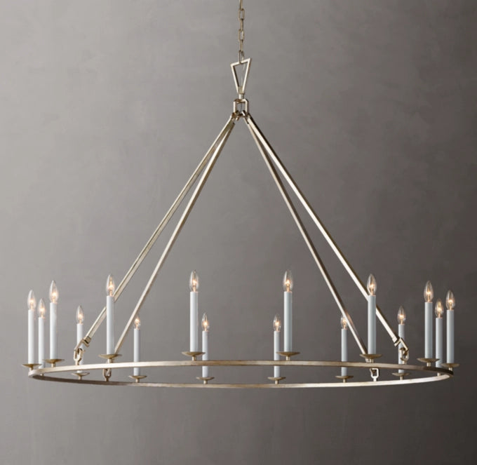 19TH C. ENGLISH OPENWORK ROUND CHANDELIER 60"