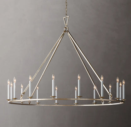 19TH C. ENGLISH OPENWORK ROUND CHANDELIER 60"