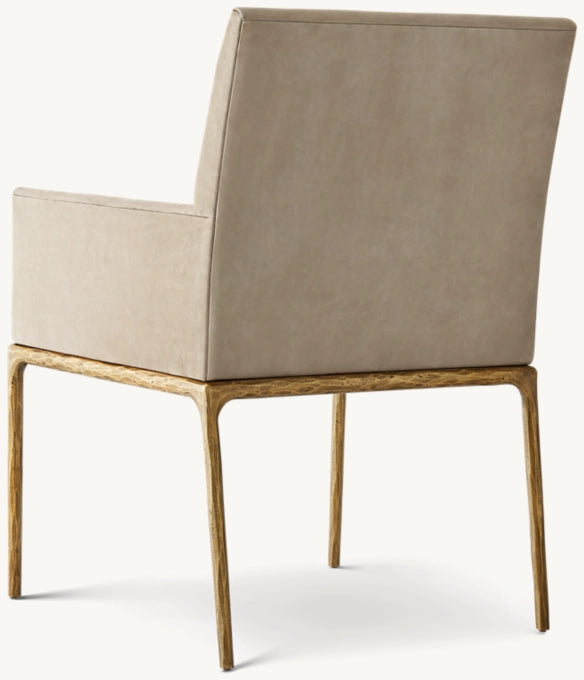 Thaddeus Track Leather Dining Armchair