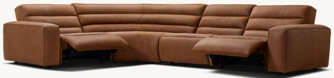 Chelsea Recliner Modular Leather 4-piece L-Sectional