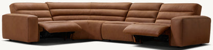Chelsea Recliner Modular Leather 4-piece L-Sectional