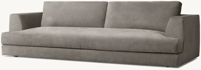 Monza Leather Bench-Cushion Sofa