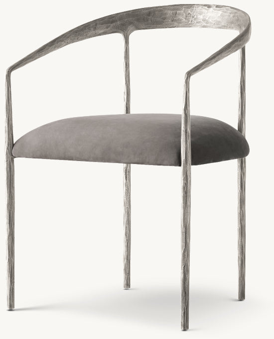 Thaddeus Curved Leather Dining Armchair