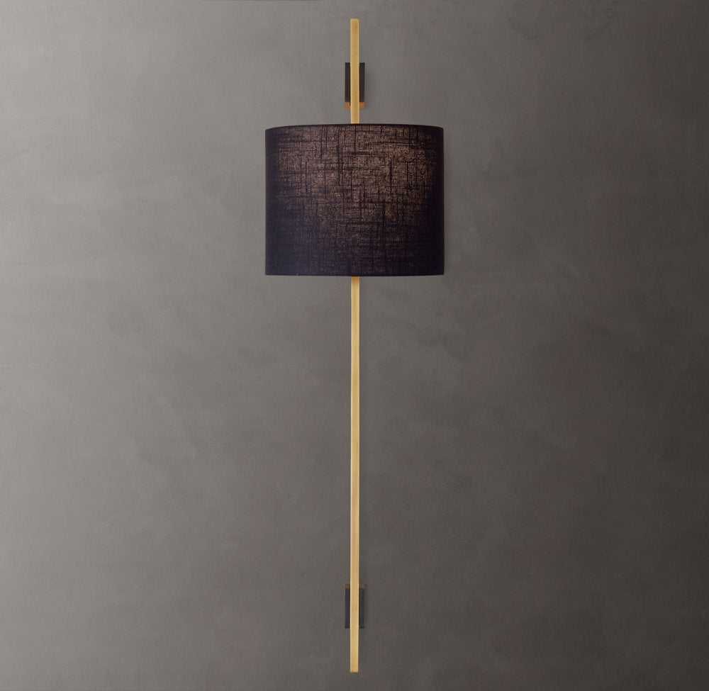 Vela Rectangular Bar Sconce - Round Shade