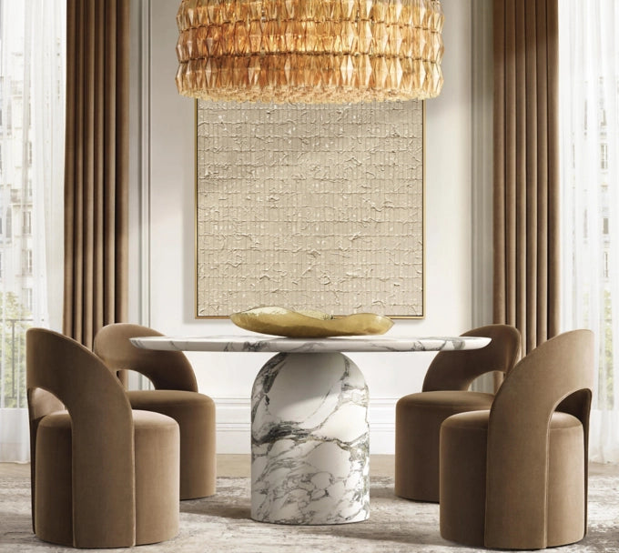 Cupola Carved Round Dining Table