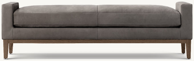 Italia Leather Bench - Oak Base