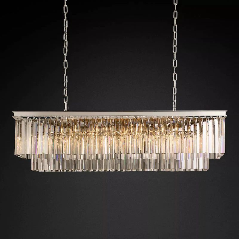 1920s Tedem Rectangular Dining Room Chandelier 49"