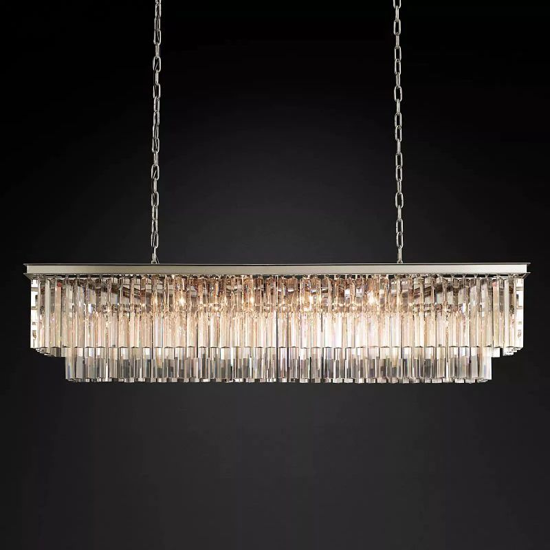 1920s Tedem Rectangular Dining Room Chandelier 59"