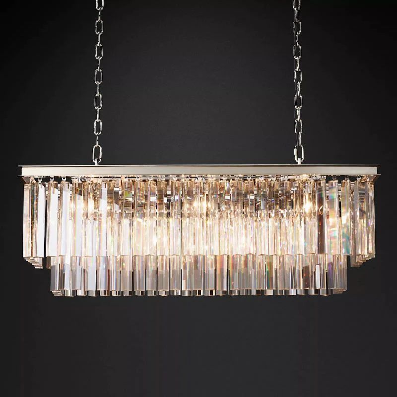 1920s Tedem Rectangular Dining Room Chandelier 40"