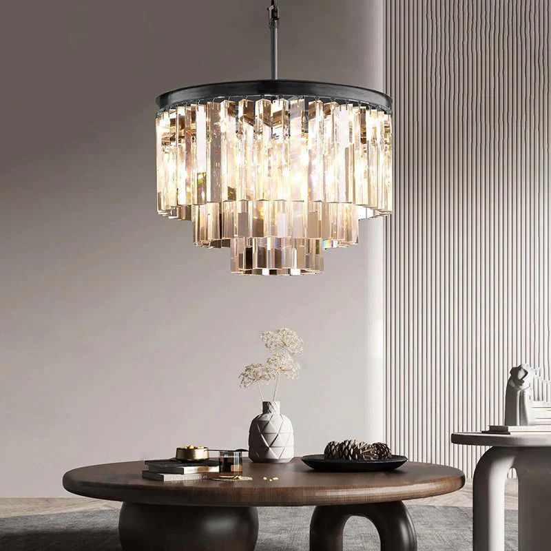 1920s Tedem Tiered Round Dining Room Chandelier 20"