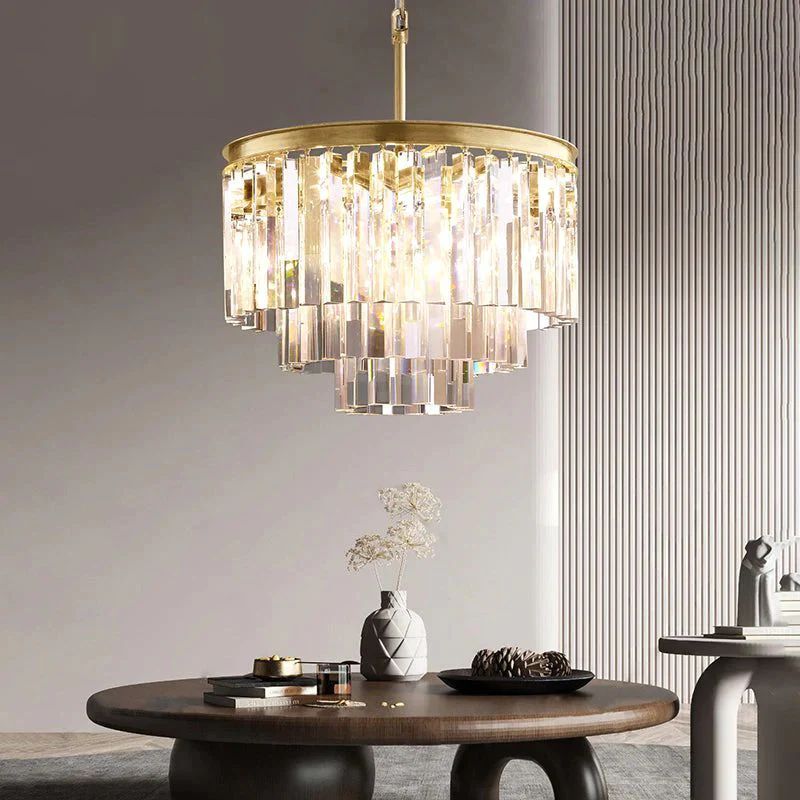1920s Tedem Tiered Round Dining Room Chandelier 20"