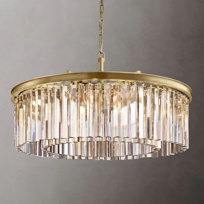 1920s Tedem Round  Dining Room Chandelier 32"D/43"D