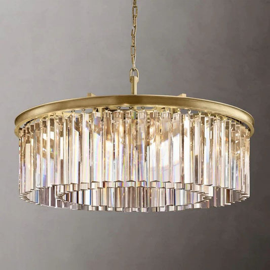 1920s Tedem Round  Dining Room Chandelier 32"D/43"D