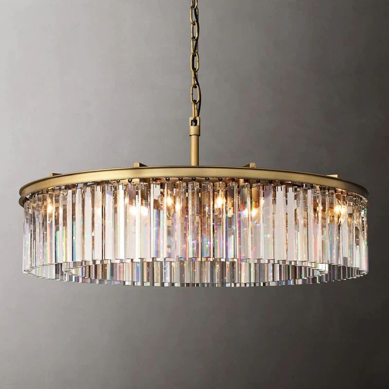 1920s Tedem Round  Dining Room Chandelier 32"D/43"D