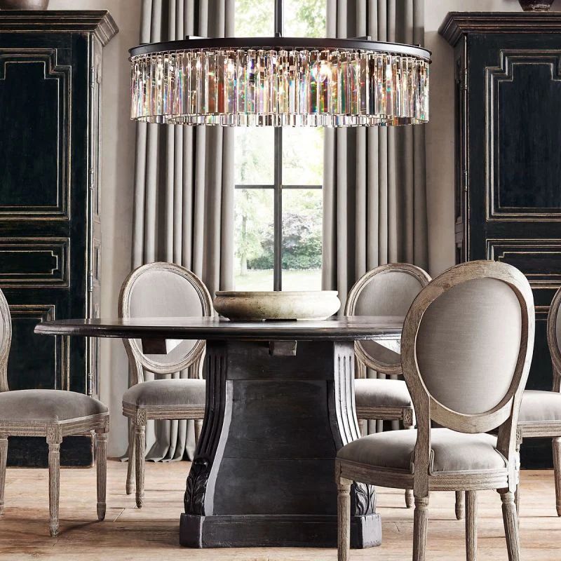 1920s Tedem Round  Dining Room Chandelier 32"D/43"D