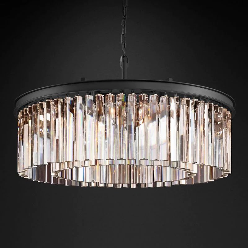 1920s Tedem Round  Dining Room Chandelier 32"D/43"D