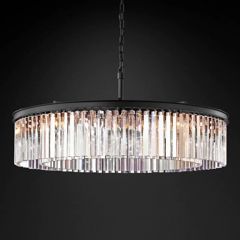 1920s Tedem Round  Dining Room Chandelier 32"D/43"D