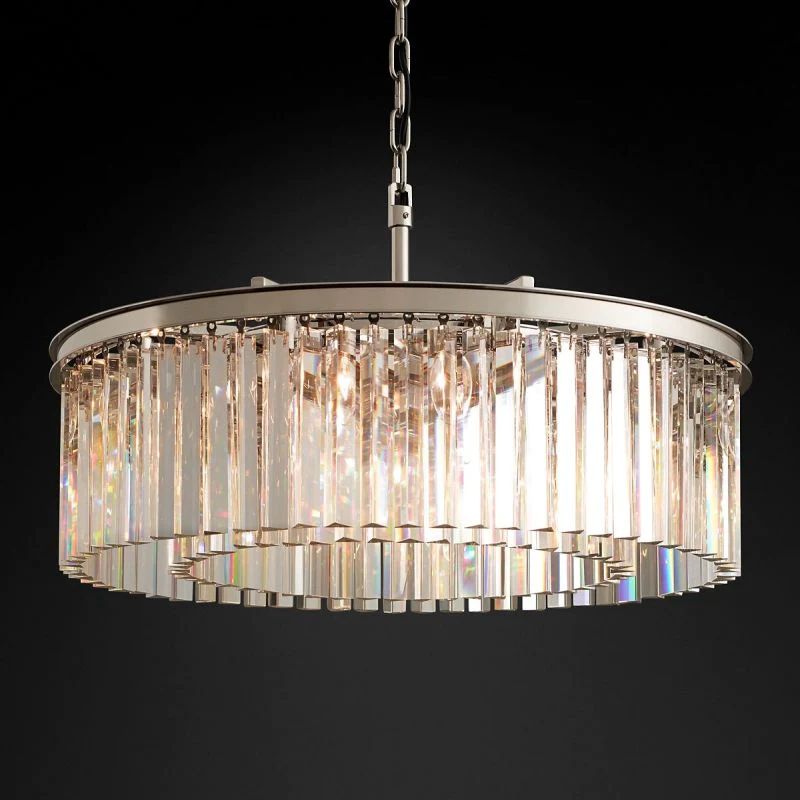 1920s Tedem Round  Dining Room Chandelier 32"D/43"D