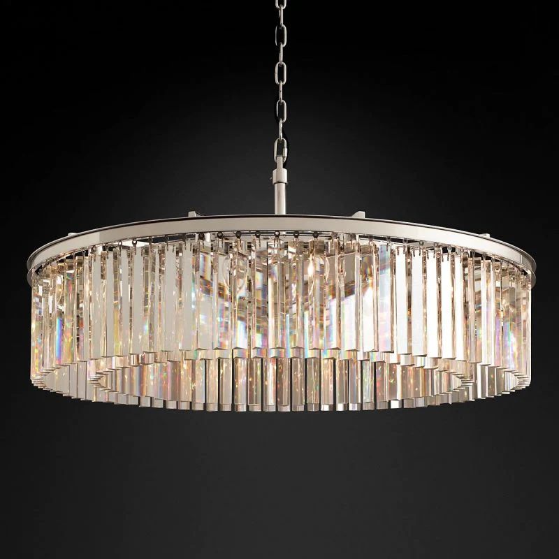1920s Tedem Round  Dining Room Chandelier 32"D/43"D