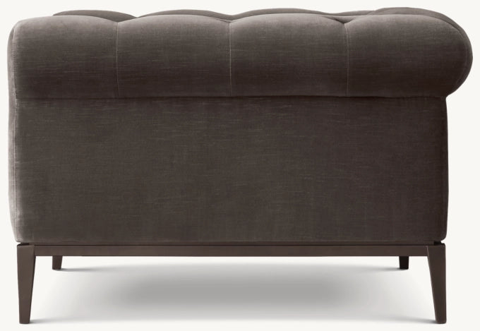 Italia Chesterfield Chair with Tufted Cushion - Metal Base
