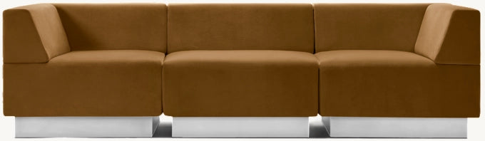 Harvey Probber Cubo Raked Modular 3-Piece Sofa