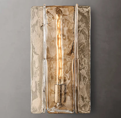 Lattice Smoke Glass Sconce 15"