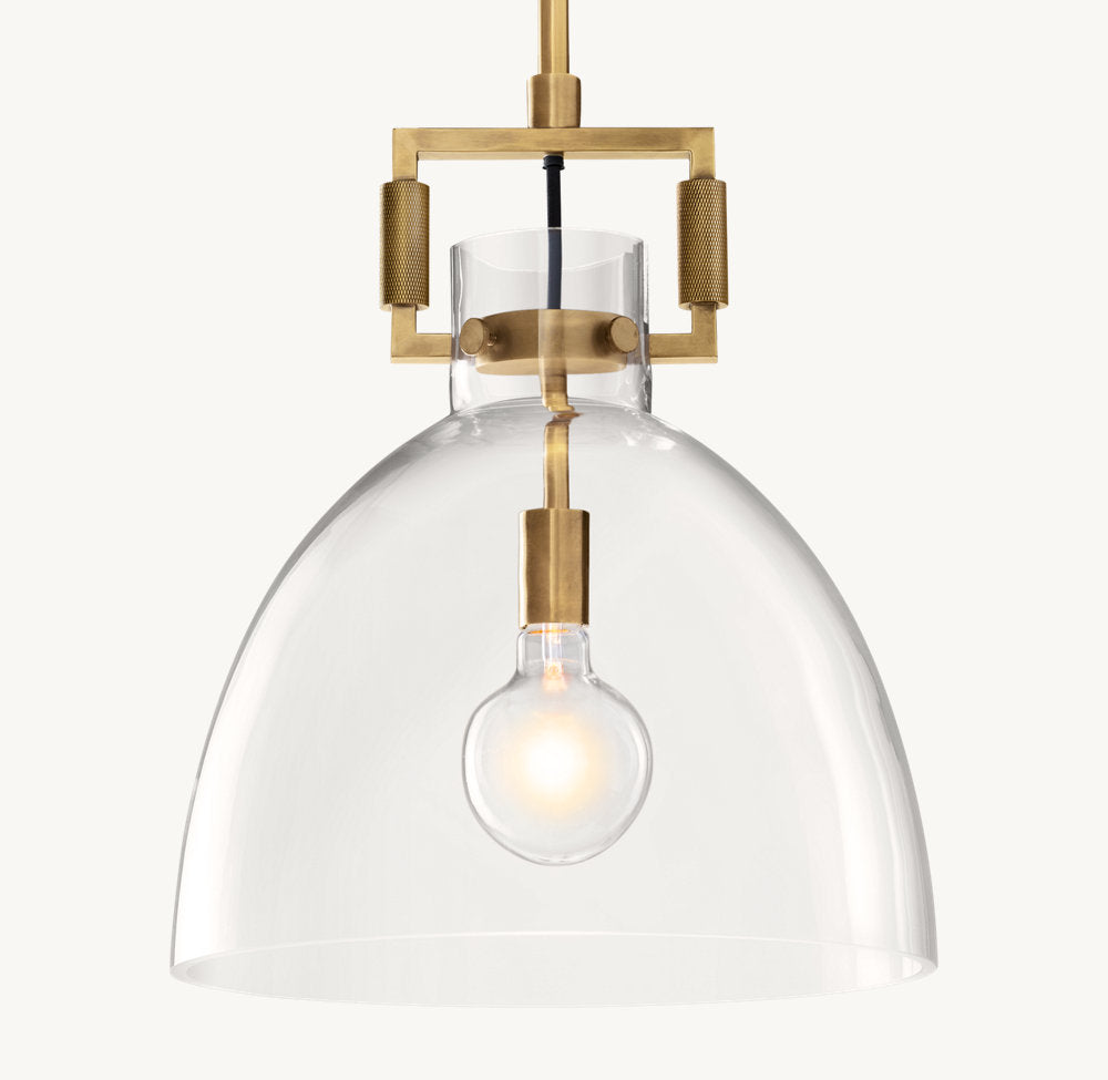 Machinist Glass Cloche Pendant