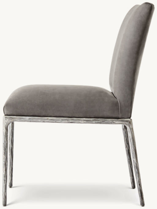 THADDEUS TRACK LEATHER DINING SIDE CHAIR