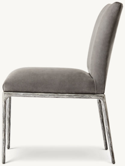 THADDEUS TRACK LEATHER DINING SIDE CHAIR