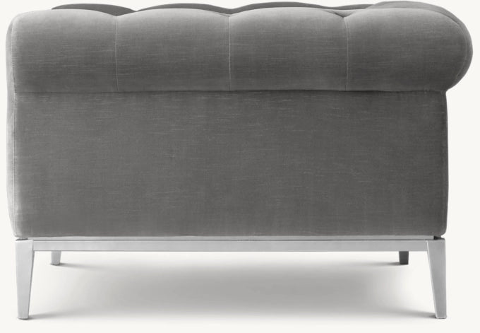 Italia Chesterfield Chair with Tufted Cushion - Metal Base