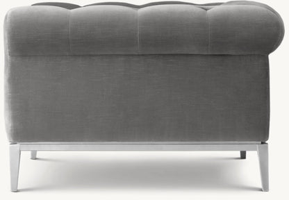 Italia Chesterfield Chair with Tufted Cushion - Metal Base