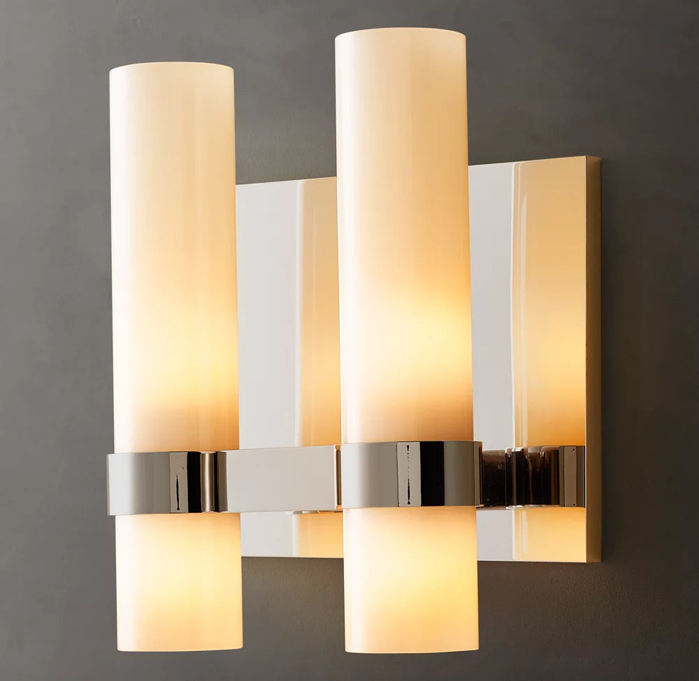Ravelle Milk Glass Double Sconce