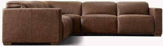 Lennon Recliner Modular Leather 5-Piece Corner Sectional