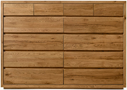 Reclaimed Oak Thin Frame 12-Drawer Dresser