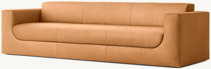 Sculptural Leather Sofa