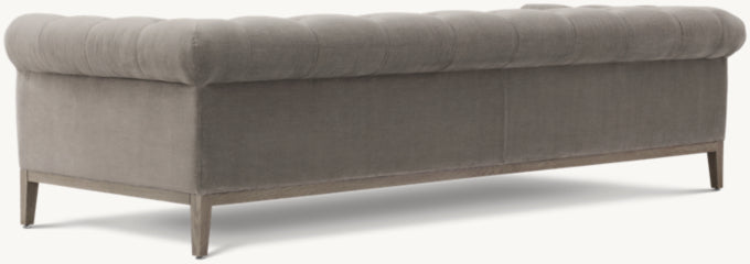 Italia Chesterfield 3-Cushion Sofa - Oak Base