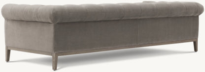 Italia Chesterfield 3-Cushion Sofa - Oak Base